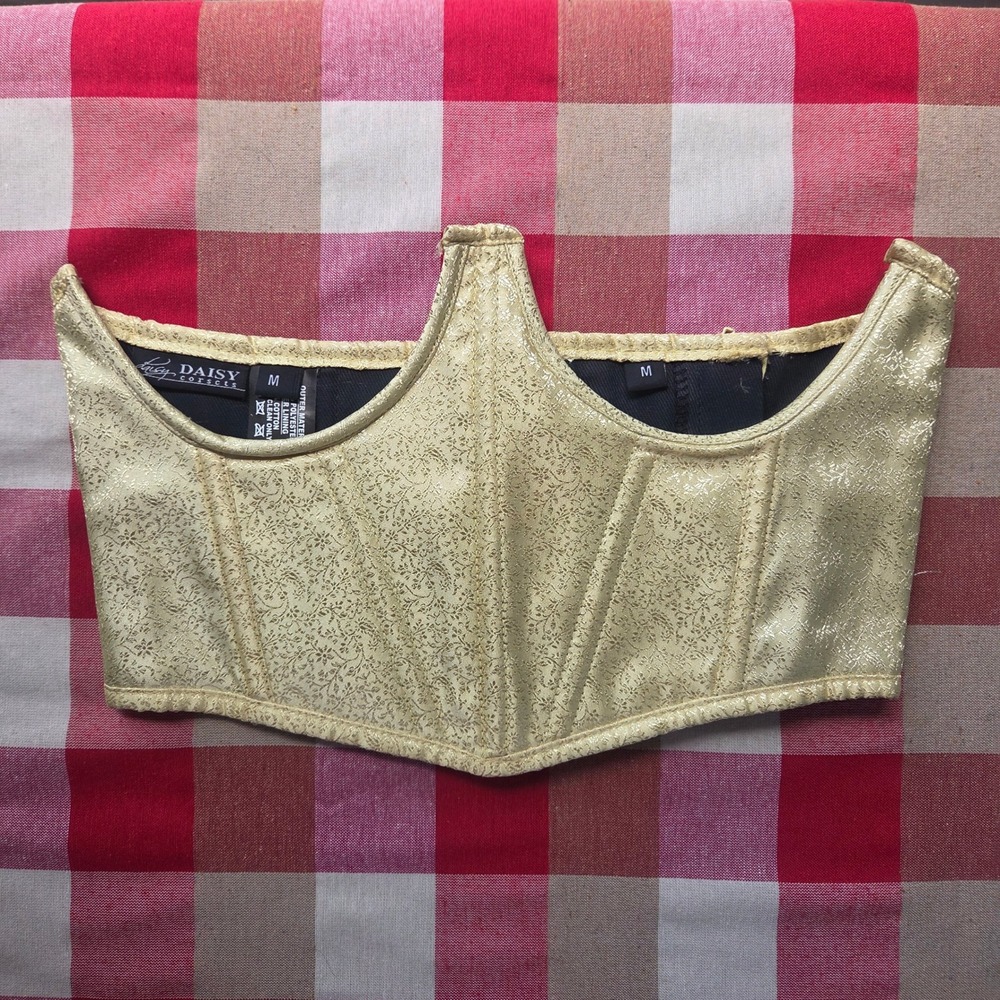 Daisy Corsets Gold Brocade Corset Vest M Lace Up Renaissance Faire Regencycore